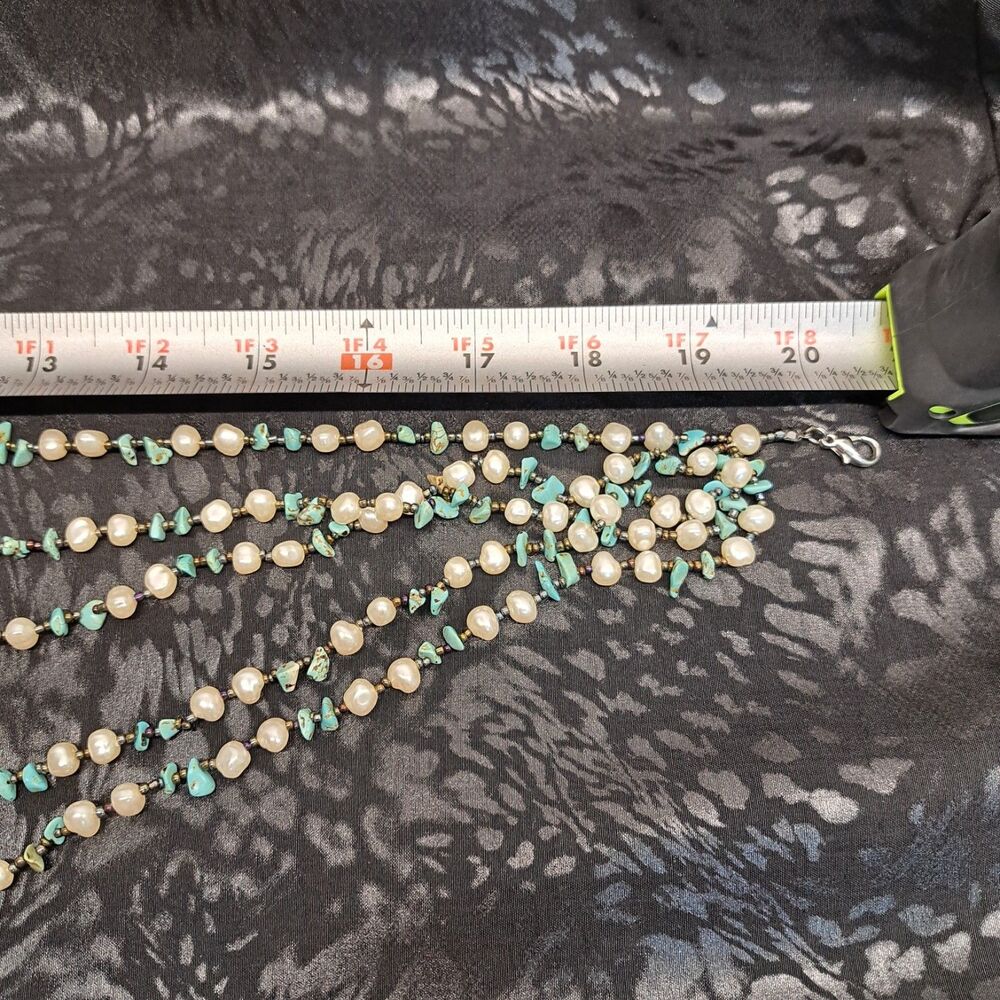 Garold C Miller GCM Multi Strand Faux Pearl Turquoise Bead Necklace & Bracelets - Picture 6 of 7